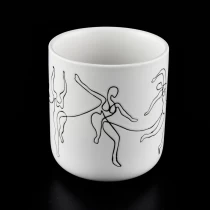 porcelana Matte White Ceramic Candle Vessels With Custom Patterns - COPY - i3tsjv fabricante
