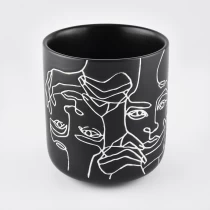 Çin Unique Matte Black Ceramic Candle Vessels With Custom Pattern - COPY - ag5qmm üretici firma