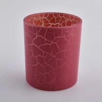 China Crack surface glass candle jars wholesale manufacturer