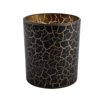 China Unique crack black glass candle jars manufacturer