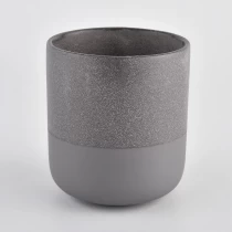 China 420 ml Custom Grey Color Empty Ceramic Candle Jars for Home Decoration Wholesale - COPY - kelnbv manufacturer