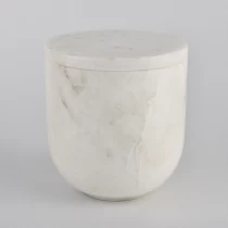 Kina Store runde bunn marmor stearinlys krukker og lokk produsent