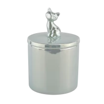 China luxury animal ceramic candle jar with lid manufacturer