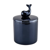 China glossy ceramic candle jars with lid manufacturer