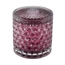 China luxury glass candle container with glass lid 12oz capacity manufacturer