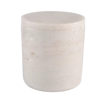 China pure marble candle jar luxury marble candle holder with lids manufacturer