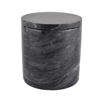 Chine Porte-bouge de bougie de cylindre noir en marbre de 380 ml pour fournisseur fabricant