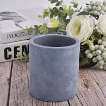 China Wholesale Blue Round Concrete Jars for candles for home decor manufacturer