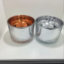 China mercury 500ml glass candle holders with gold lid manufacturer