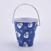 Kina Hjemmeinnredning Blå Farge Tin Candle Bucket Jar produsent