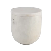 China Wholesale 14oz 16oz marble white cyliner candle holder with lids for wedding manufacturer