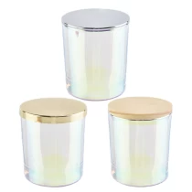 Tsina Luxury iridescent glass candle jar na may lid. Manufacturer