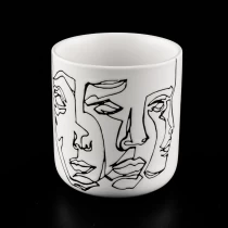 China 400ml white ceramic candle holder with unique design manufacturer
