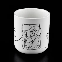 China white ceramic vessels with black line print manufacturer