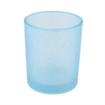 Çin açık mavi buzlu cam mumluklar üretici firma