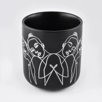 China unique black ceramic vessels with white print manufacturer