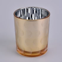 porcelana Recipiente de vela de cristal de oro con deslumbramiento de galvanoplastia en el interior fabricante