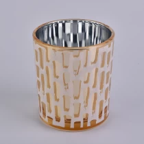 Tsina Pandekorasyon Gold Glass Candle Holders. Manufacturer