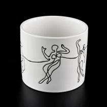 porcelana Tenedores de velas de cerámica 12oz personalizados para llenado de cera perfumados fabricante