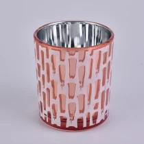 porcelana Tarco de vela de cristal de oro rosa con deslumbramiento de galvanoplastia en el interior fabricante