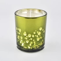 China Colorat Dots Glass Candle Borcane Gold Color Borcane pentru en-gros producător