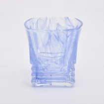 Trung Quốc Luxury 130ml Blue Cloud Glass Candle Jar cho nhà cung cấp nhà chế tạo
