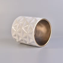 porcelana Suministro de tarro de cerámica de cerámica de patrón blanco personalizado fabricante
