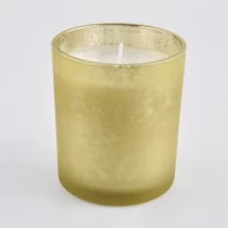 China frosted yellow glass jar for candle making manufacturer
