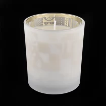 China frosted white glass candle vessels manufacturer