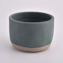 China Popular 14oz ceramic candle jars with sandy surface manufacturer