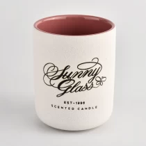 China natural white ceramic vessel with custom logo print wholesales manufacturer