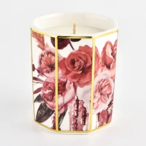 China luxury bloom ceramic candle holders manufacturer
