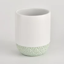 Tsina 8oz ceramic candle jars with sand finish. Manufacturer