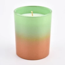 China 8oz 10oz 12oz 16oz gradient color ombre effect glass candle holders manufacturer