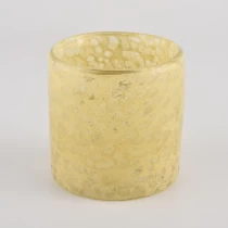 China Luxury 8oz 10oz yellow cylinder glass candle holder for supplier manufacturer