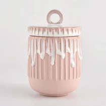 Kina Home Decor ružičasta keramička svijeća posuda s poklopcem proizvođač