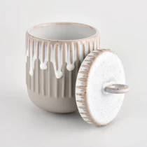 porcelana Contenedor de canal de cerámica de lujo con tapa. fabricante