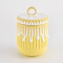 China Strip borcan de lumânare ceramică cu capace pentru borcane lumanari producător