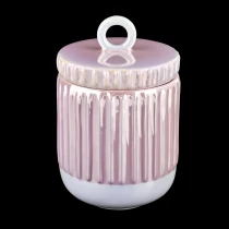 China Wholesale luxury ceramic candle vessel with lid for candle making manufacturer