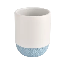 Kinija Matine spalva keramikos žvakių konteineriai ir dangteliai su emboss modeliu Gamintojas