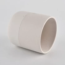 porcelana Tarro de vela de cerámica blanca de 400 ml, candelero mate decorativo para el hogar fabricante
