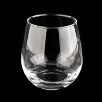 porcelana Frascos de vela de vidrio transparente de boca pequeña de 16 oz con fondo redondo fabricante