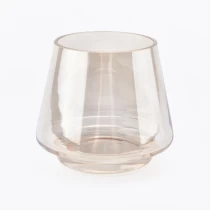 China Vasos de vela de vidro reto brilhante para decoração de casa fabricante