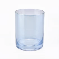 China Custom colorful plating straight cylinder glass candle jars manufacturer