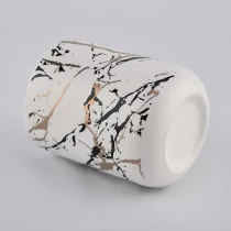 Čína 12 oz frost white umělecký tiskový vzor keramická nádoba na svíčku výrobce