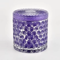 中国 結婚式のためのふたが付いている輝く効果のガラス瓶が付いている卸売440mlの紫色 メーカー