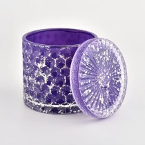 中国 ふたが付いている贅沢な紫色のガラスのろうそくの瓶 メーカー