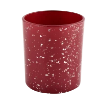 China red glass candle holders with speckle for Christmas season manufacturer
