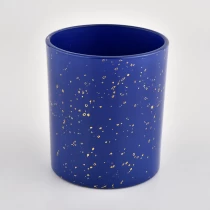 中国 批发蓝色光泽玻璃蜡烛罐作为礼物 制造商