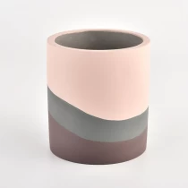 Chine Bougeoir cylindrique en béton tricolore populaire 460 ml pour fournisseur fabricant